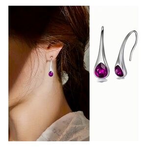 PURPLE HOOK EARRING